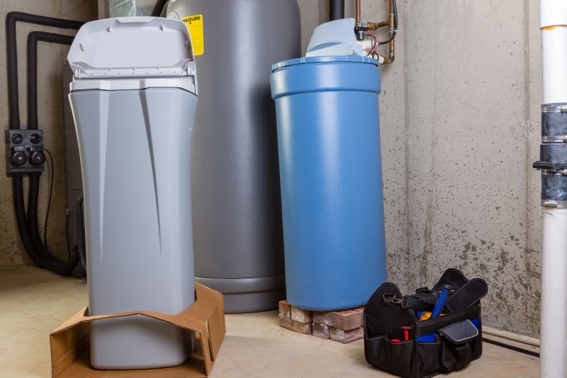 Water Softener System in a Basement